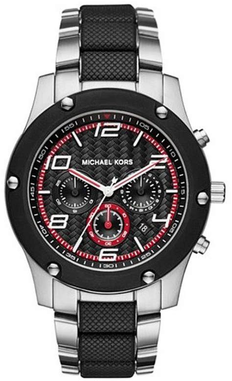 Men's Michael Kors Caine Black Stainless Steel Link 